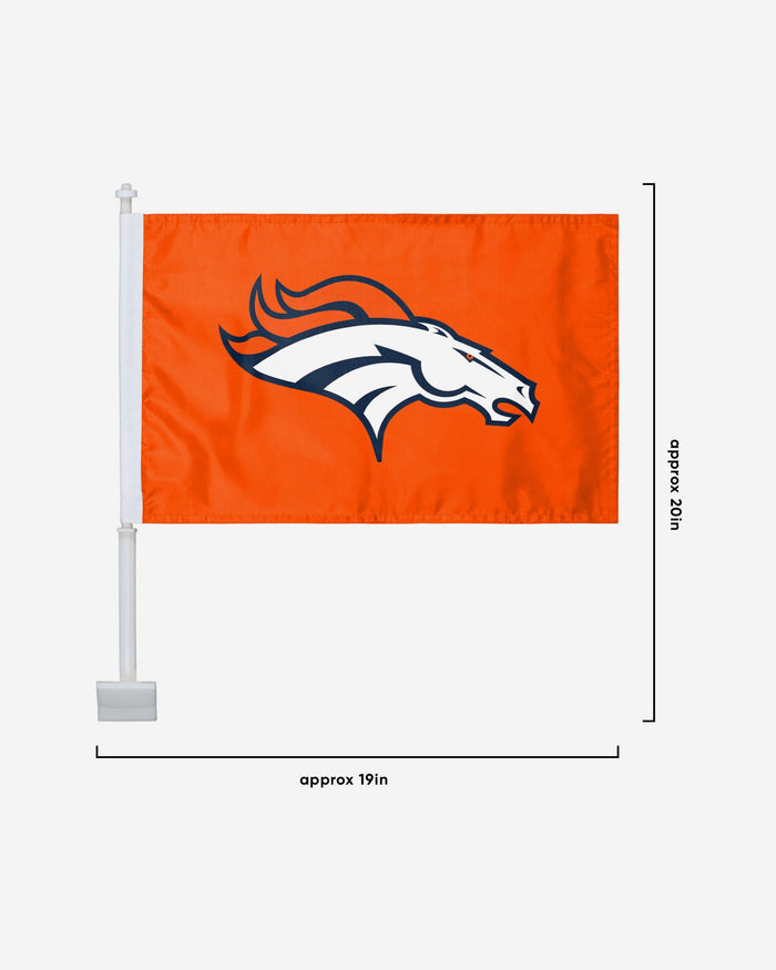 Denver Broncos 2 Pack Solid Car Flag FOCO - FOCO.com