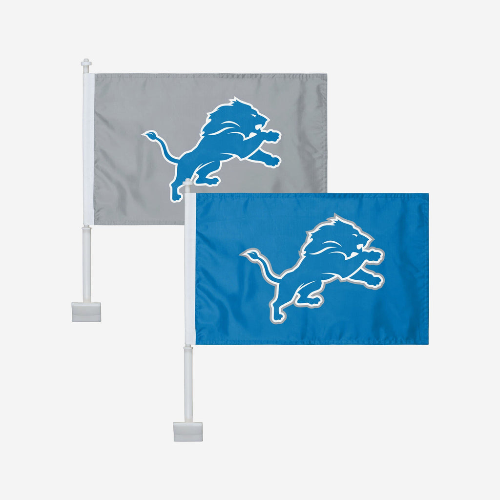 Detroit Lions 2 Pack Solid Car Flag FOCO - FOCO.com