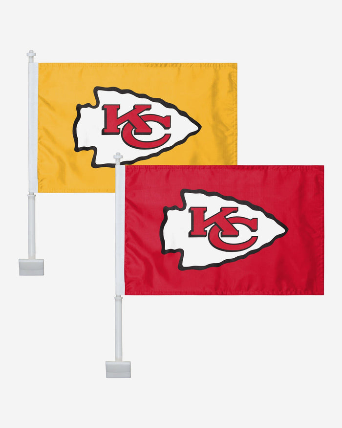 Kansas City Chiefs 2 Pack Solid Car Flag FOCO - FOCO.com