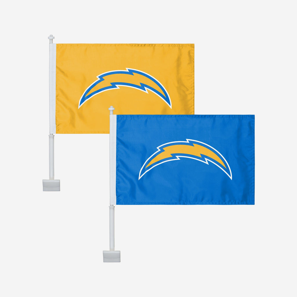 Los Angeles Chargers 2 Pack Solid Car Flag FOCO - FOCO.com