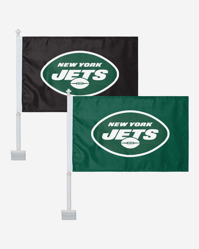 New York Jets 2 Pack Solid Car Flag FOCO - FOCO.com