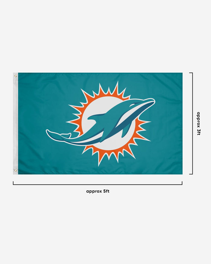 Miami Dolphins Solid Horizontal Flag FOCO - FOCO.com