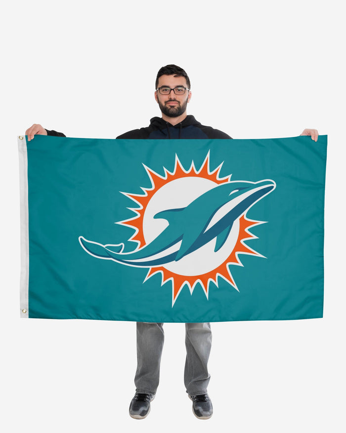Miami Dolphins Solid Horizontal Flag FOCO - FOCO.com