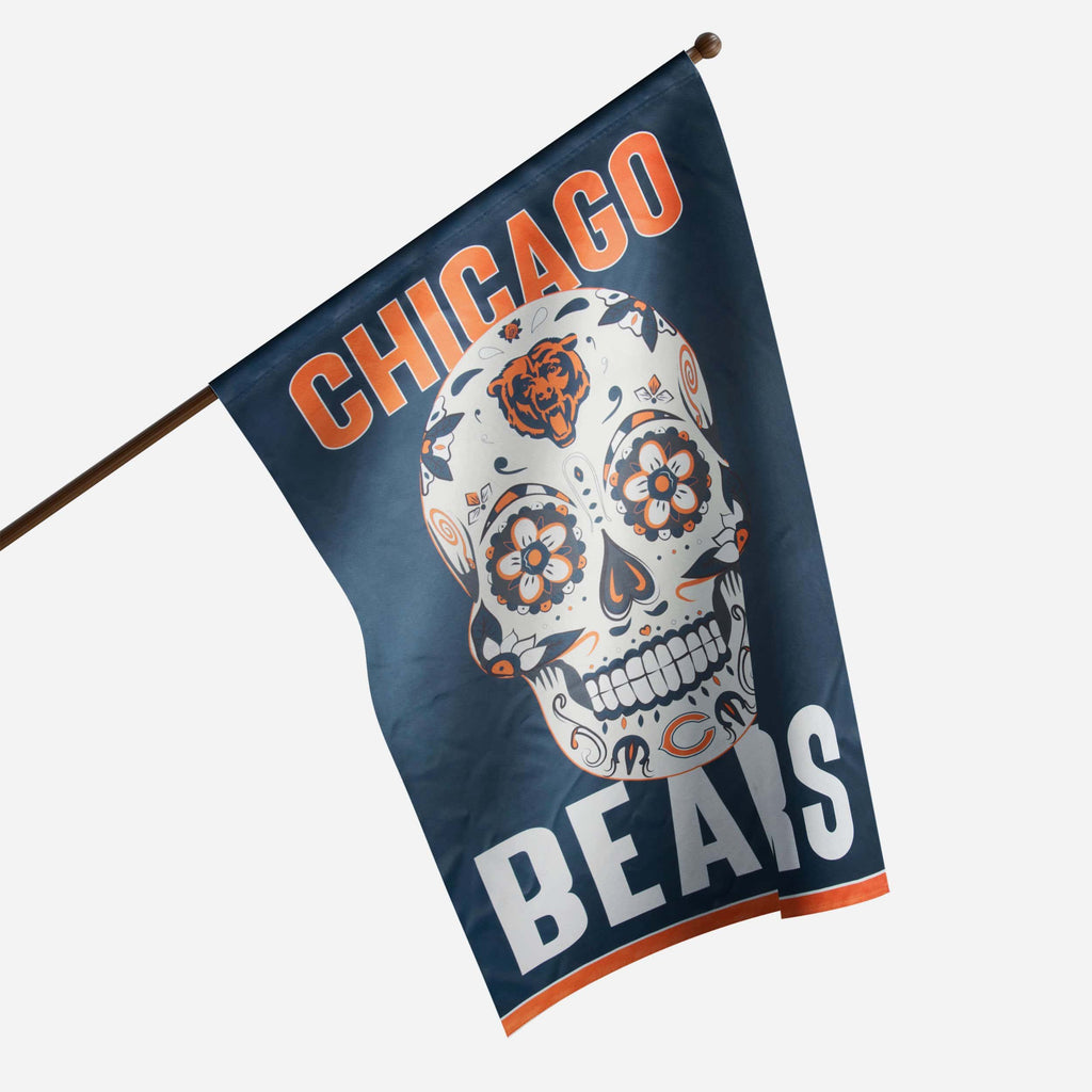 Chicago Bears Day Of The Dead Vertical Flag FOCO - FOCO.com