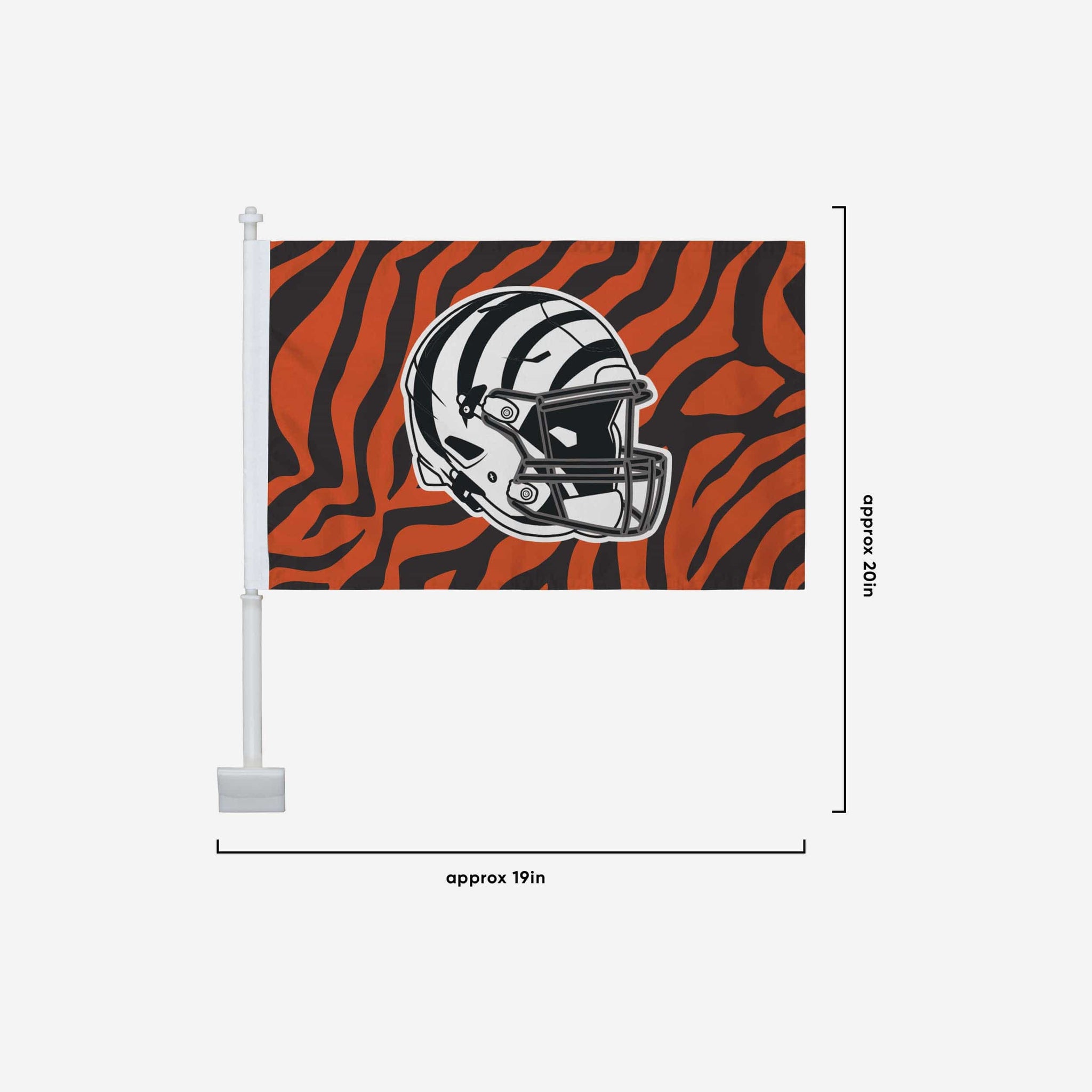 Cincinnati Bengals Garden Flag And Stand Set - 13"x18" Double Sided White Flag, 40" Steel Pole