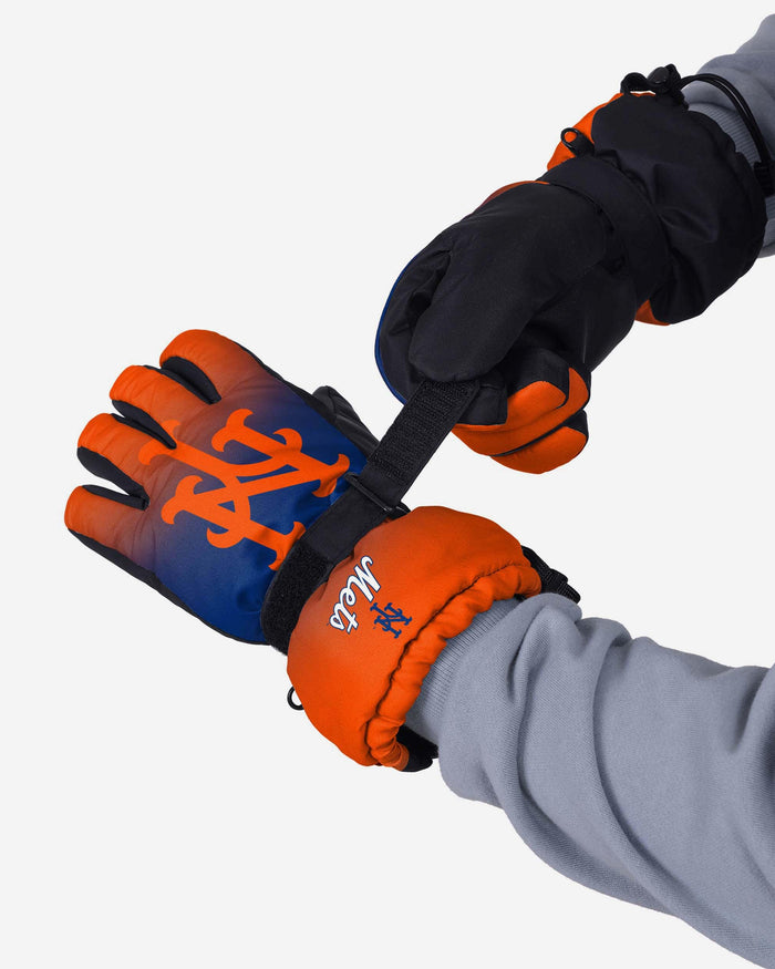 New York Mets Gradient Big Logo Insulated Gloves FOCO - FOCO.com