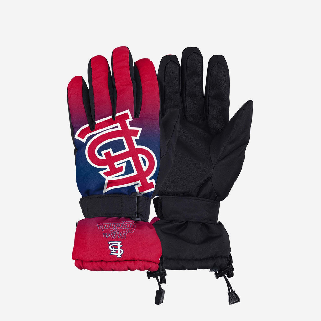St Louis Cardinals Gradient Big Logo Insulated Gloves FOCO S/M - FOCO.com