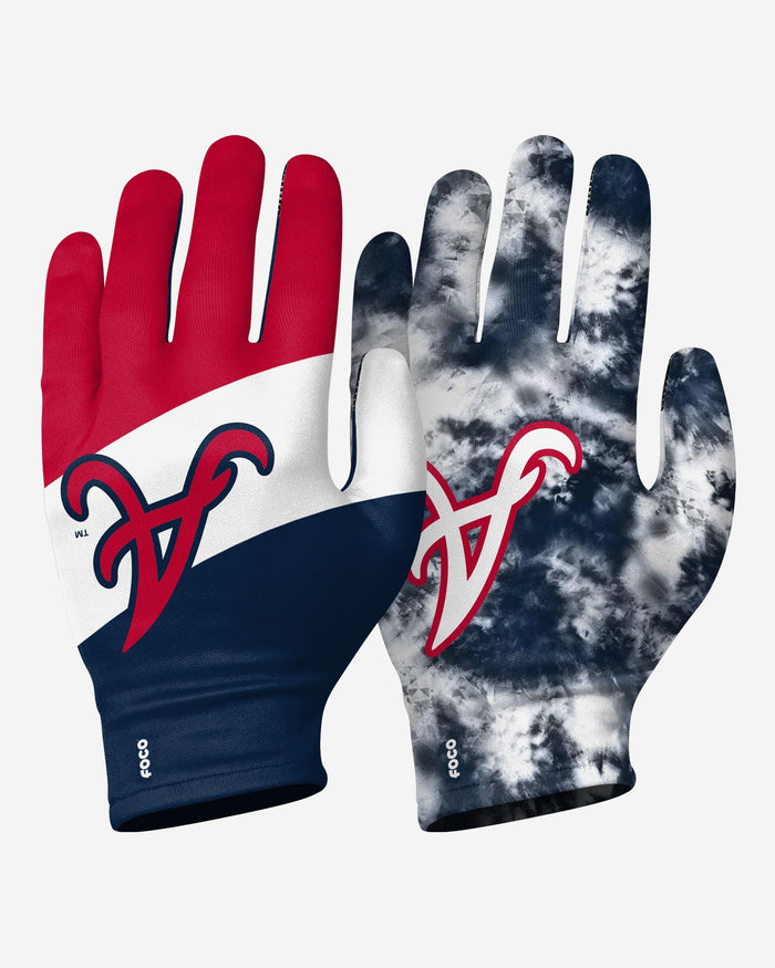 Atlanta Braves 2 Pack Reusable Stretch Gloves FOCO S/M - FOCO.com