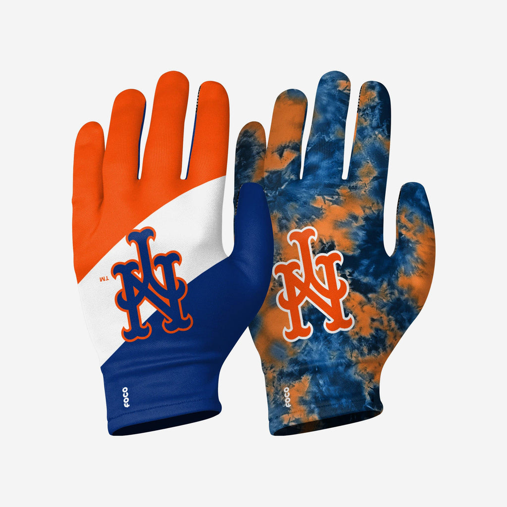 New York Mets 2 Pack Reusable Stretch Gloves FOCO S/M - FOCO.com
