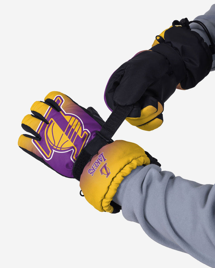 Los Angeles Lakers Gradient Big Logo Insulated Gloves FOCO - FOCO.com