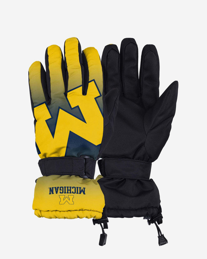 Michigan Wolverines Gradient Big Logo Insulated Gloves FOCO S/M - FOCO.com