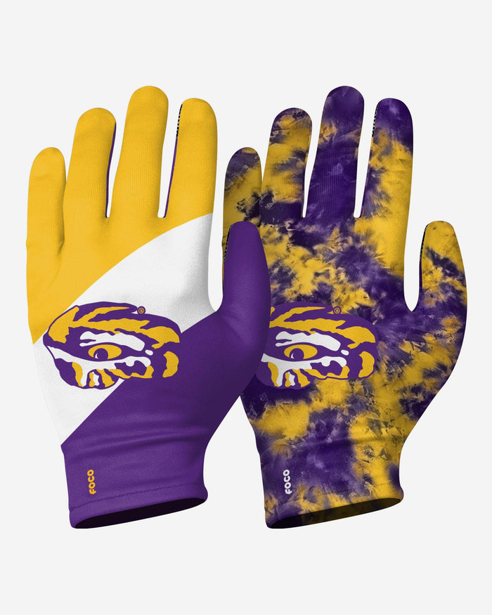 LSU Tigers 2 Pack Reusable Stretch Gloves FOCO S/M - FOCO.com