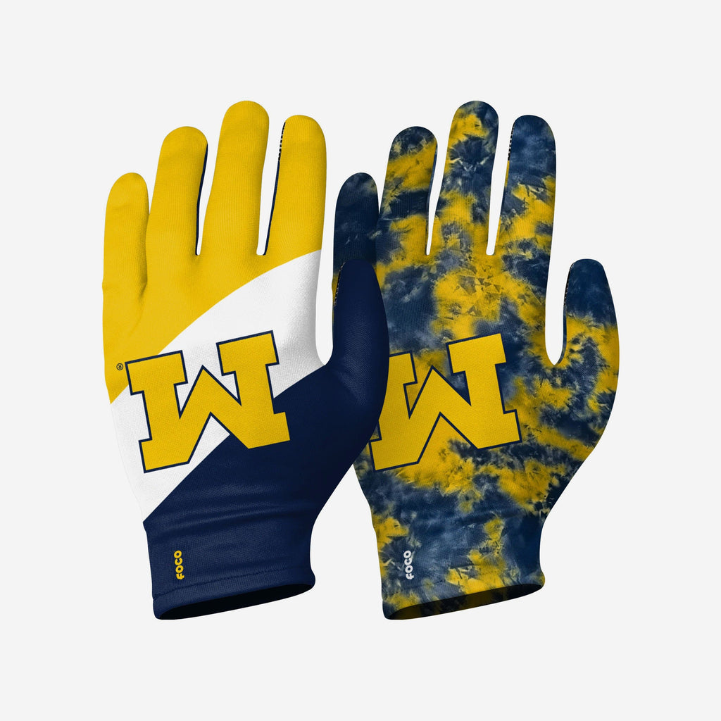 Michigan Wolverines 2 Pack Reusable Stretch Gloves FOCO S/M - FOCO.com