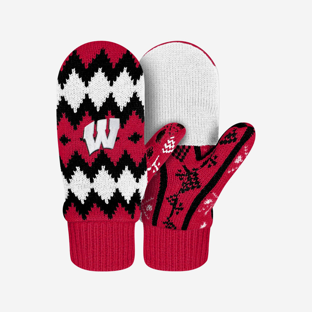 Wisconsin Badgers Mittens FOCO - FOCO.com