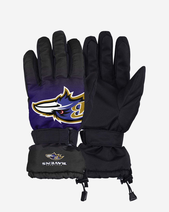 Baltimore Ravens Gradient Big Logo Insulated Gloves FOCO S/M - FOCO.com