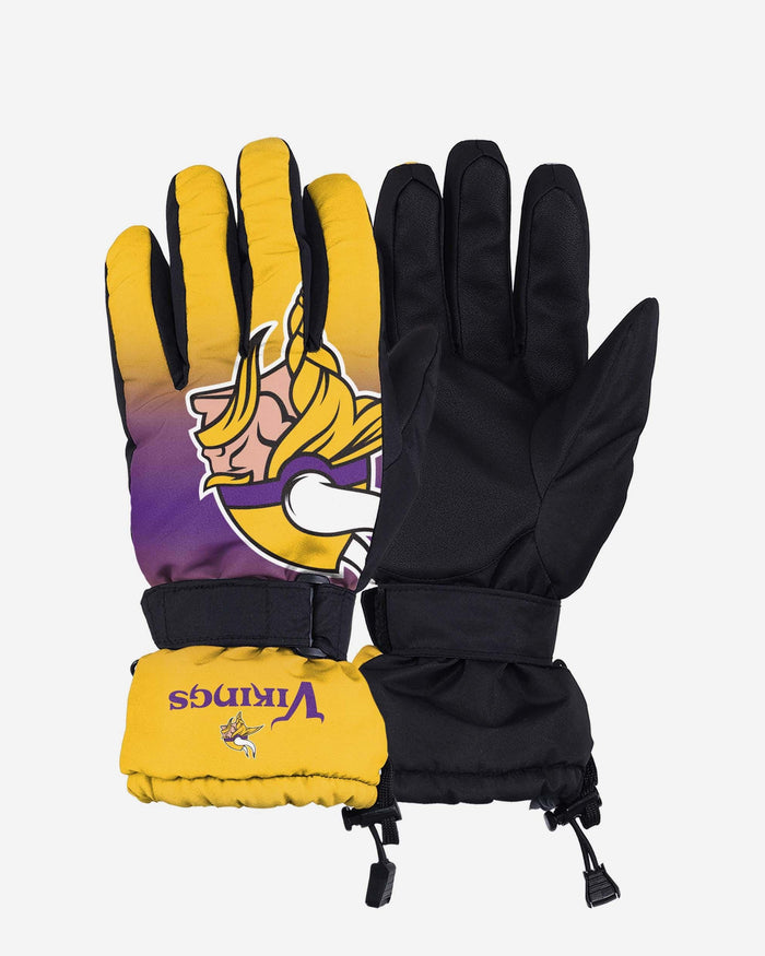 Minnesota Vikings Gradient Big Logo Insulated Gloves FOCO S/M - FOCO.com