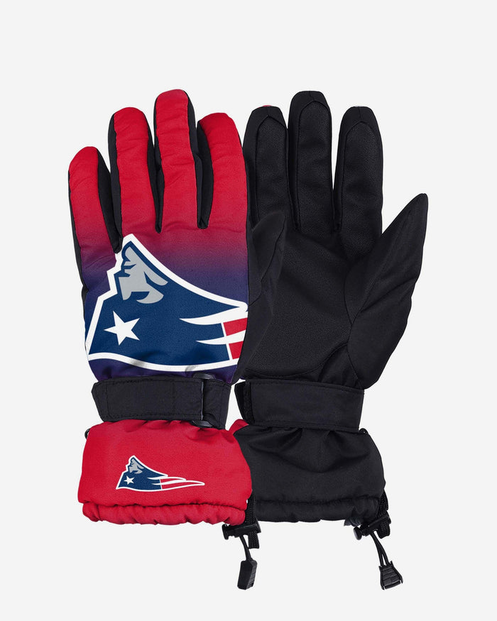 New England Patriots Gradient Big Logo Insulated Gloves FOCO S/M - FOCO.com