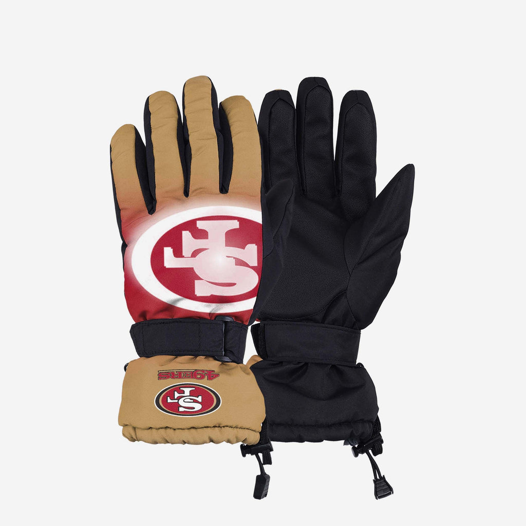 San Francisco 49ers Gradient Big Logo Insulated Gloves FOCO S/M - FOCO.com