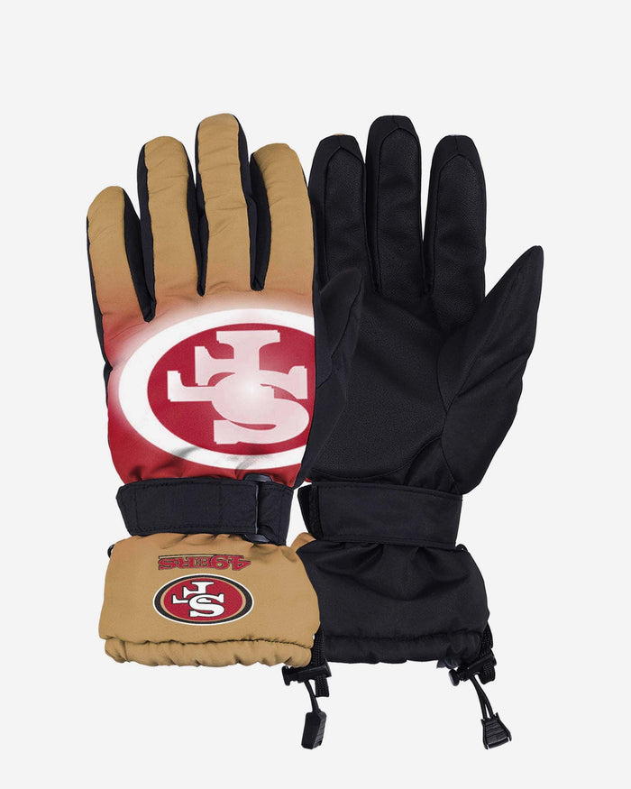 San Francisco 49ers Gradient Big Logo Insulated Gloves FOCO S/M - FOCO.com