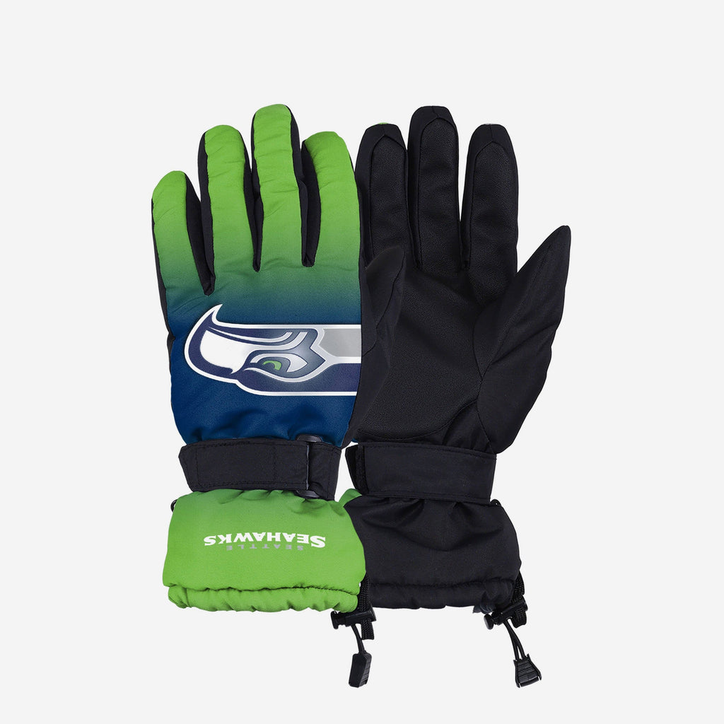 Seattle Seahawks Gradient Big Logo Insulated Gloves FOCO S/M - FOCO.com