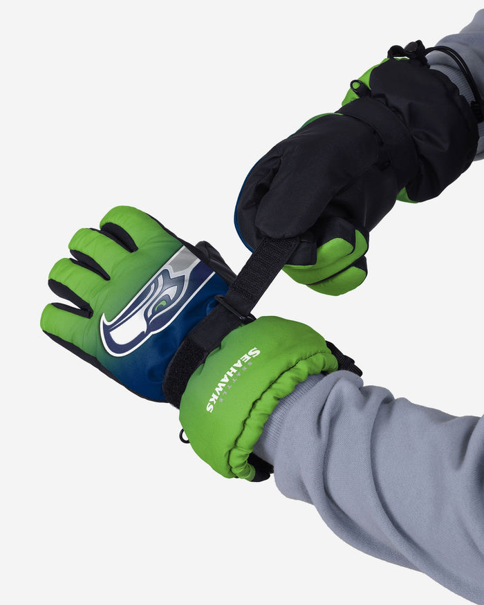 Seattle Seahawks Gradient Big Logo Insulated Gloves FOCO - FOCO.com