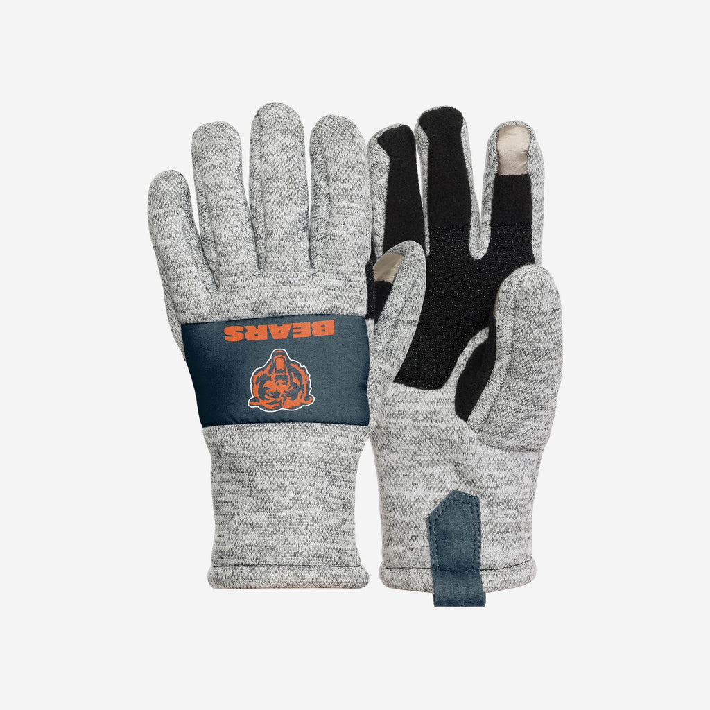 Chicago Bears Heather Grey Insulated Gloves FOCO S/M - FOCO.com