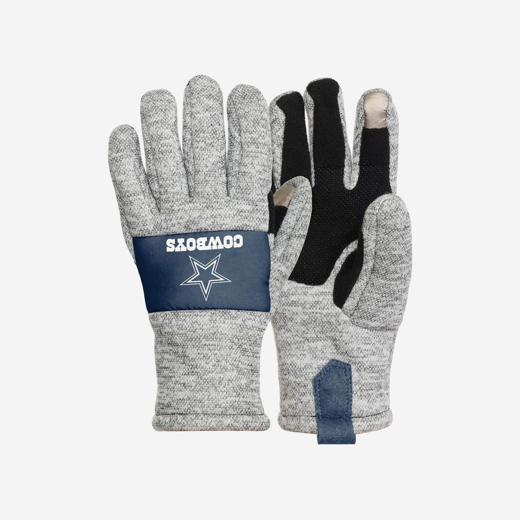 Dallas Cowboys Heather Grey Insulated Gloves FOCO S/M - FOCO.com
