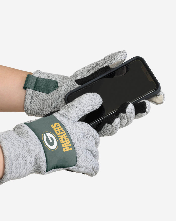 packers handschuhe Green Bay Packers Heather Grey Insulated Gloves FOCO