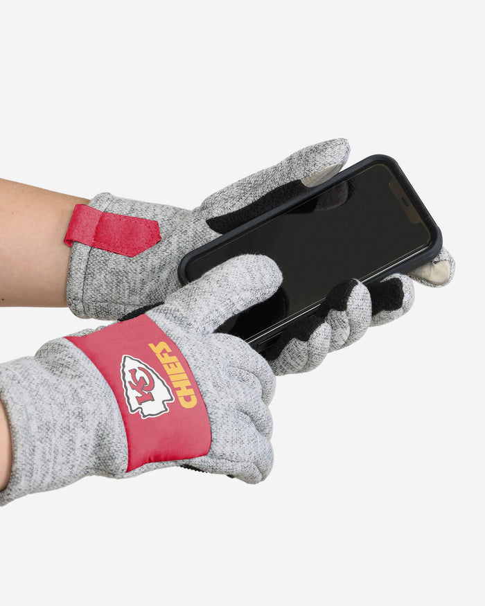 Kansas City Chiefs Heather Grey Insulated Gloves FOCO - FOCO.com