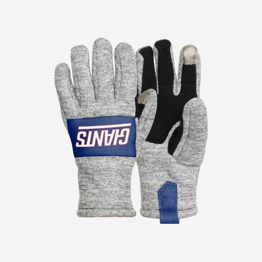 New York Giants Heather Grey Insulated Gloves FOCO S/M - FOCO.com
