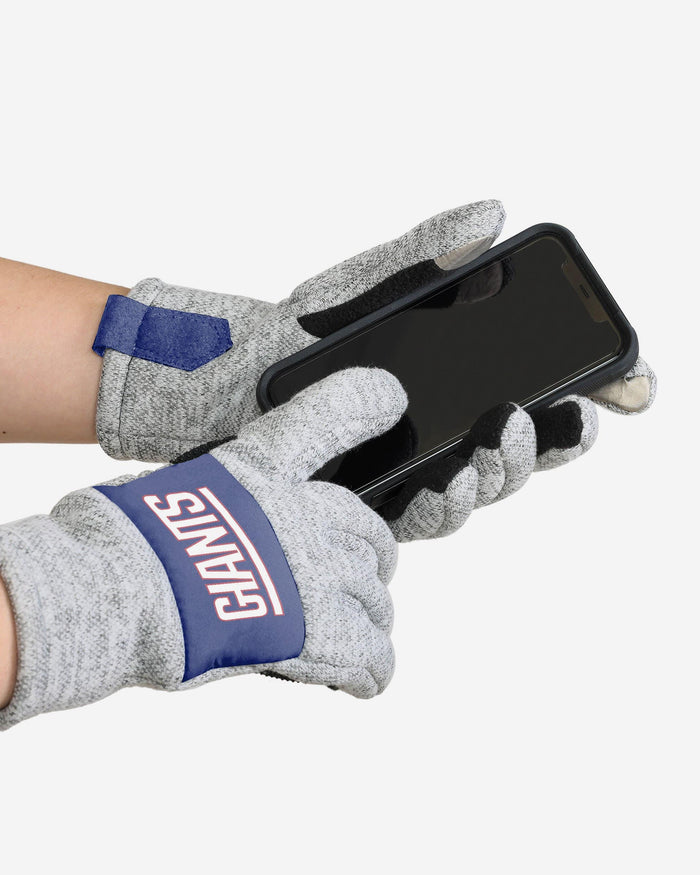 New York Giants Heather Grey Insulated Gloves FOCO - FOCO.com