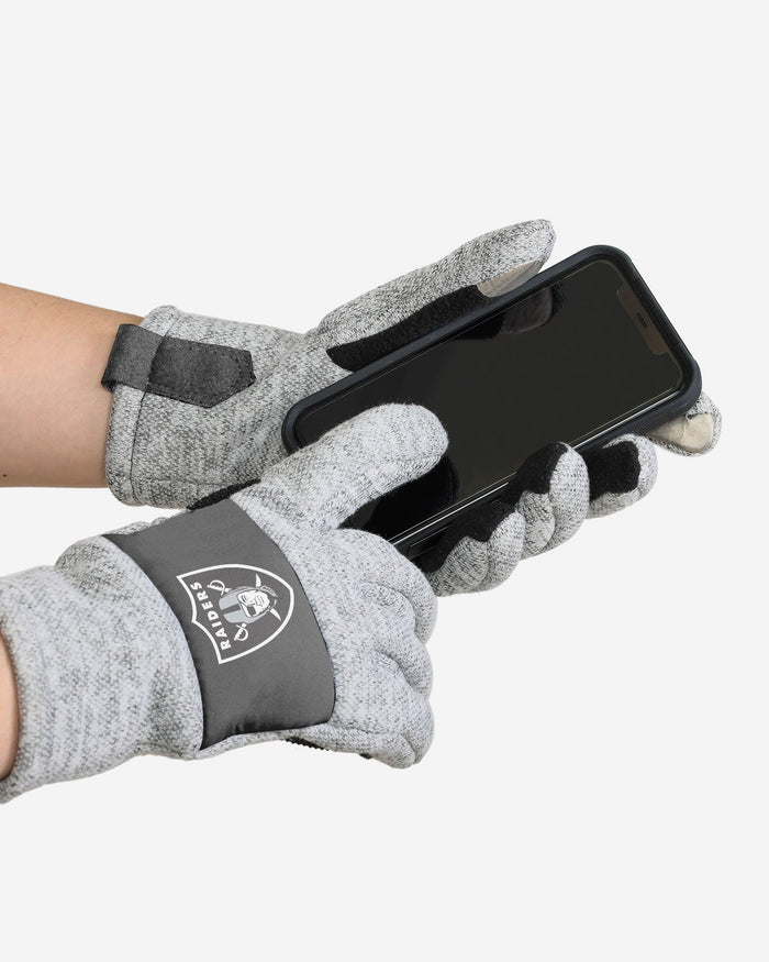 Las Vegas Raiders Heather Grey Insulated Gloves FOCO - FOCO.com