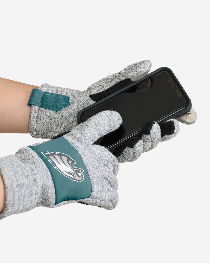 Philadelphia Eagles Heather Grey Insulated Gloves FOCO - FOCO.com
