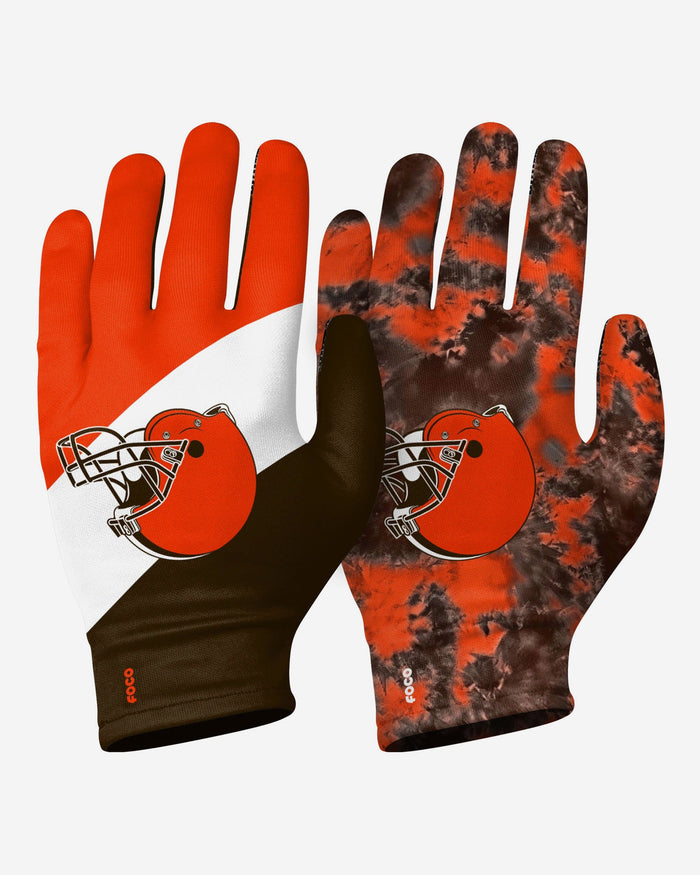 Cleveland Browns 2 Pack Reusable Stretch Gloves FOCO S/M - FOCO.com