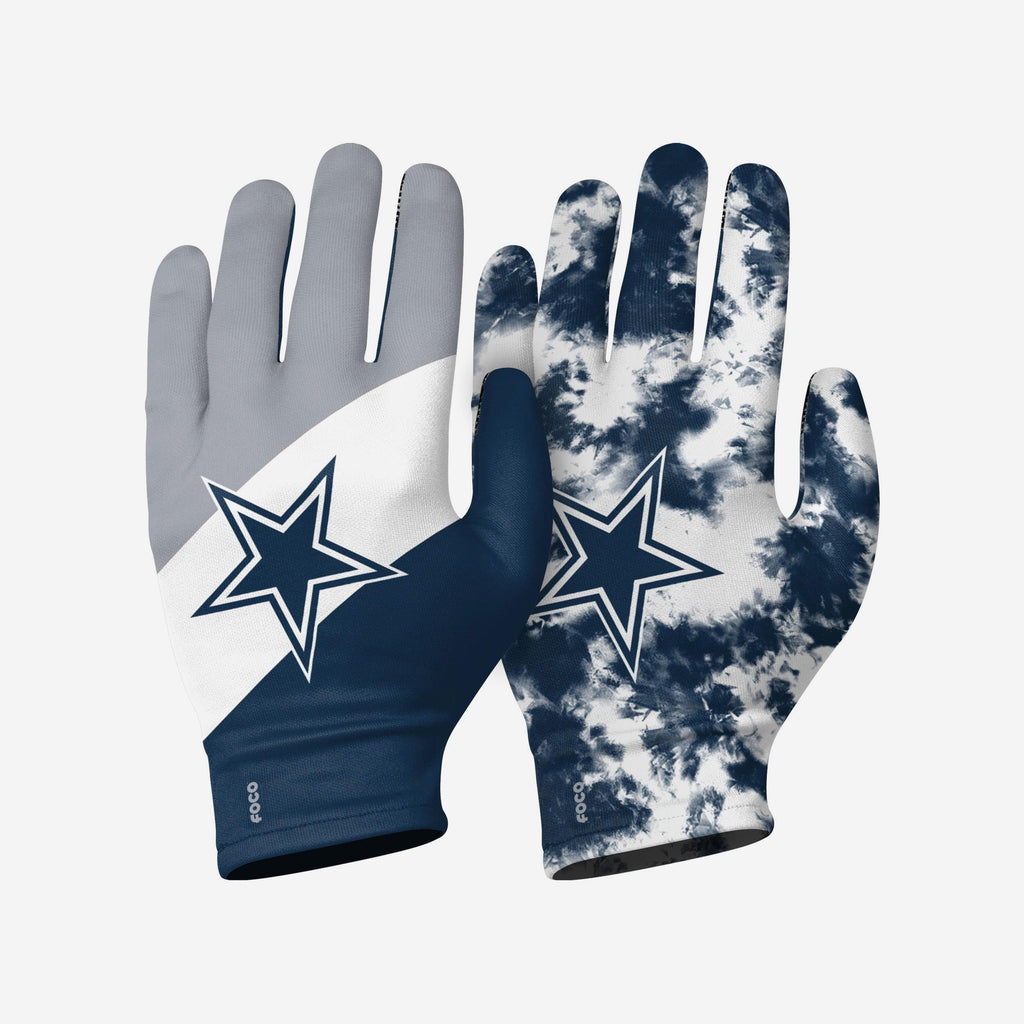 Dallas Cowboys 2 Pack Reusable Stretch Gloves FOCO S/M - FOCO.com