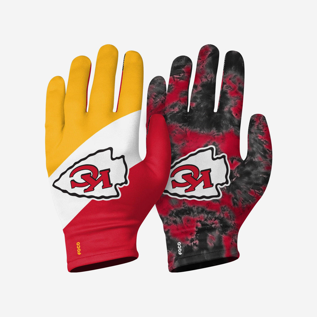 Kansas City Chiefs 2 Pack Reusable Stretch Gloves FOCO S/M - FOCO.com