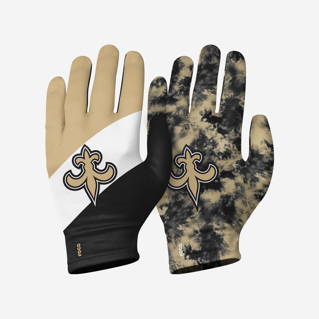 New Orleans Saints 2 Pack Reusable Stretch Gloves FOCO S/M - FOCO.com