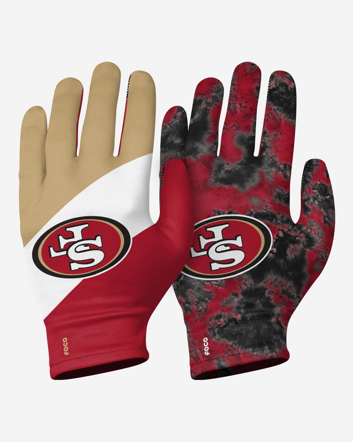San Francisco 49ers 2 Pack Reusable Stretch Gloves FOCO S/M - FOCO.com
