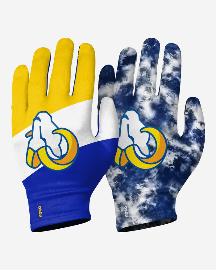Los Angeles Rams 2 Pack Reusable Stretch Gloves FOCO S/M - FOCO.com