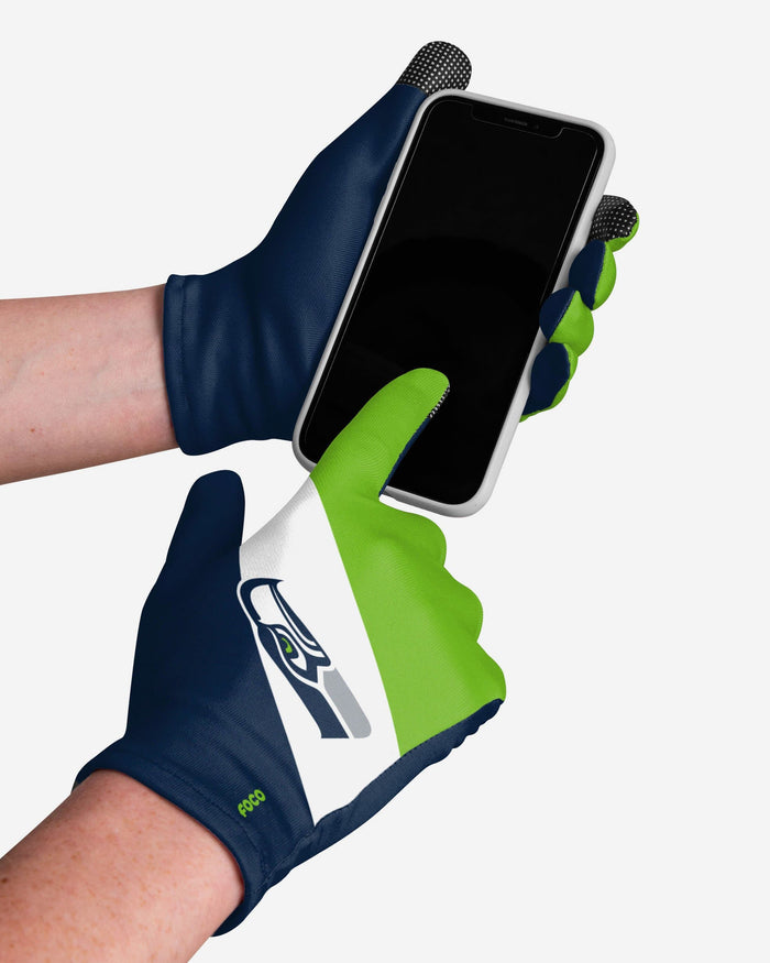 Seattle Seahawks 2 Pack Reusable Stretch Gloves FOCO - FOCO.com