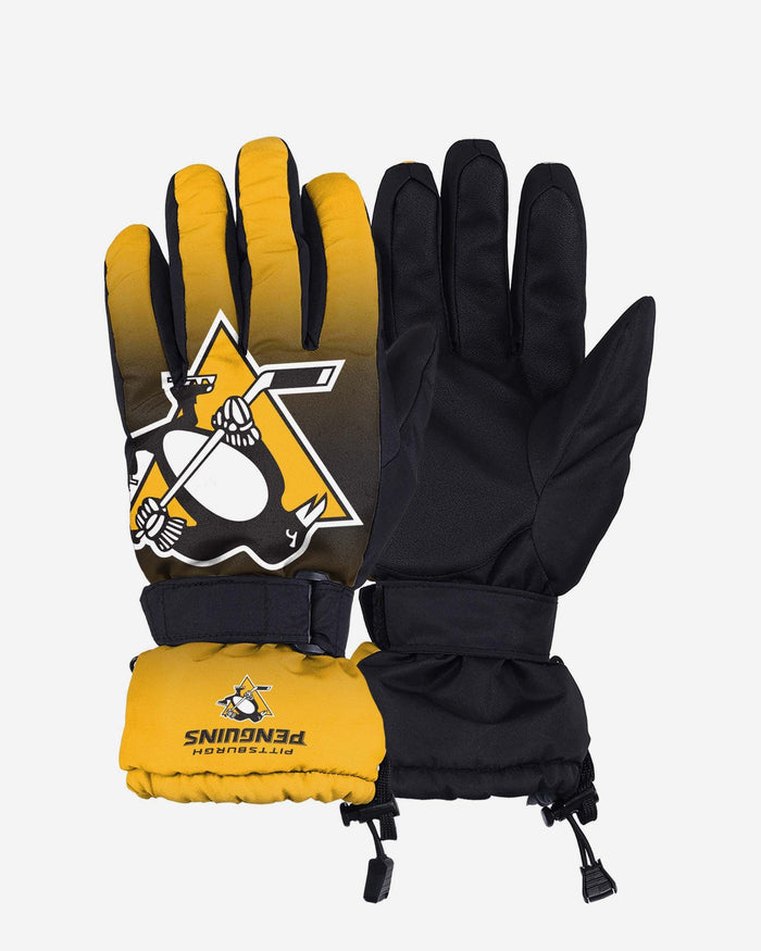 Pittsburgh Penguins Gradient Big Logo Insulated Gloves FOCO S/M - FOCO.com