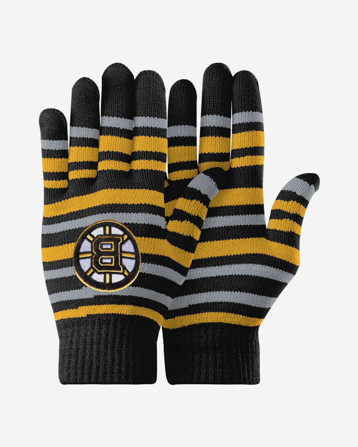 Boston Bruins Stripe Finger Stretch Glove FOCO - FOCO.com