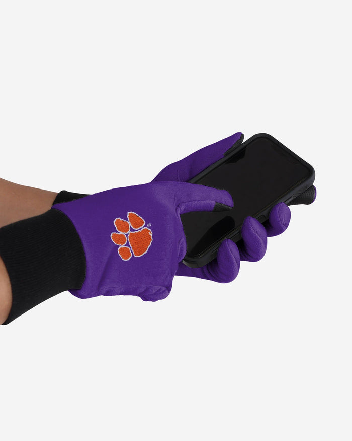 Clemson Tigers Colored Texting Utility Gloves FOCO - FOCO.com