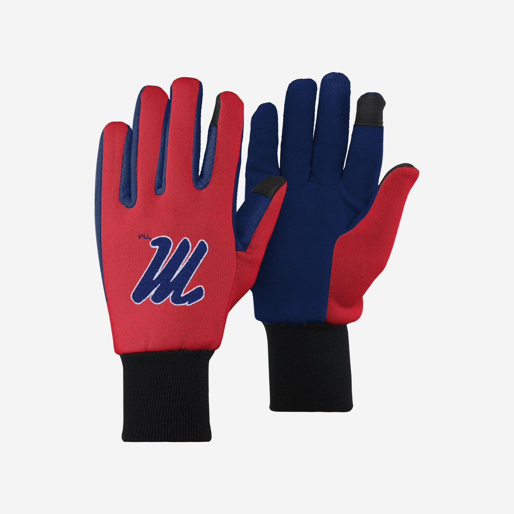 Ole Miss Rebels Colored Texting Utility Gloves FOCO - FOCO.com