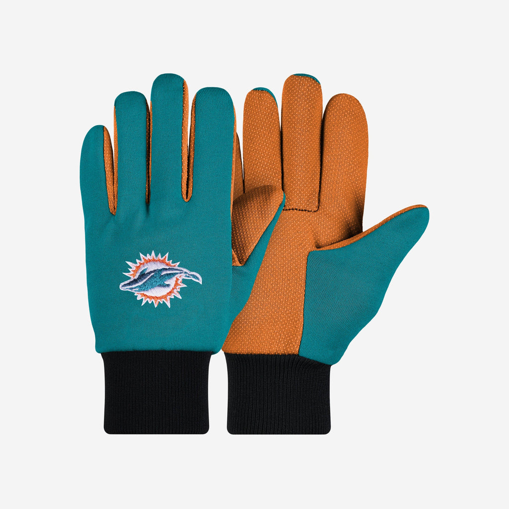 Miami Dolphins Original Colored Palm Utility Gloves FOCO - FOCO.com