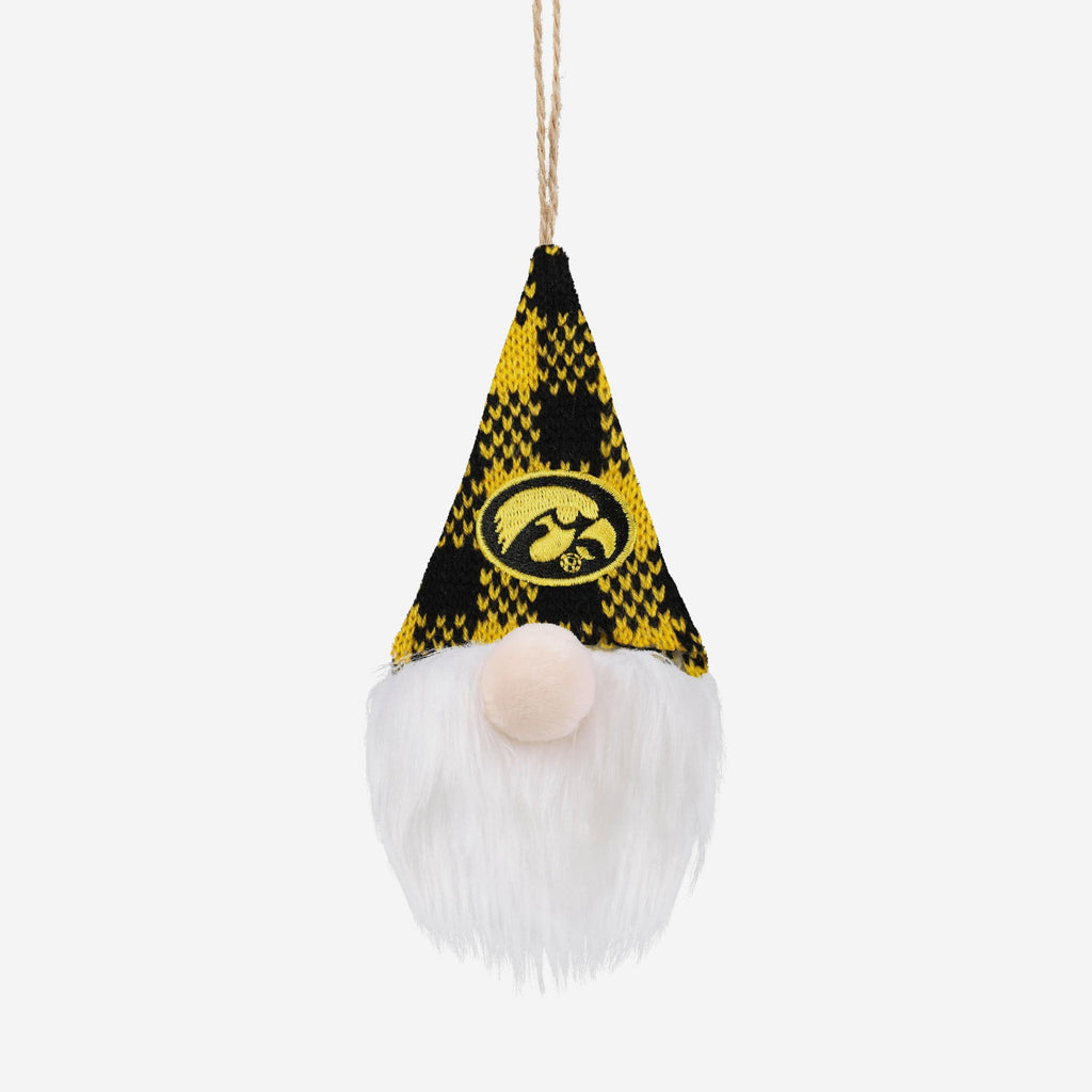 Iowa Hawkeyes Plaid Hat Plush Gnome Ornament FOCO - FOCO.com
