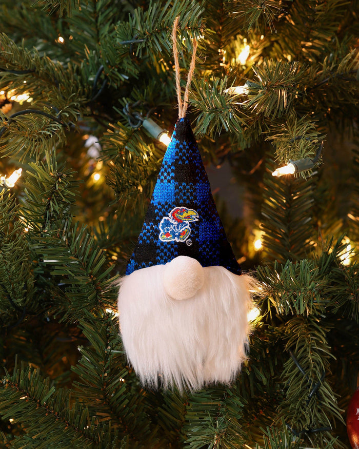 Kansas Jayhawks Plaid Hat Plush Gnome Ornament FOCO - FOCO.com