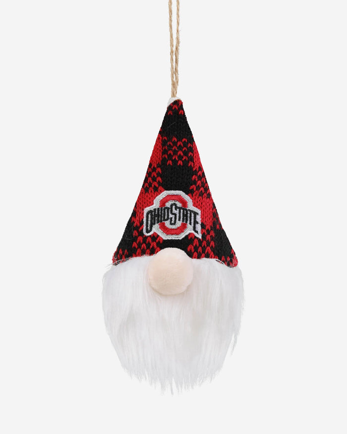 Ohio State Buckeyes Plaid Hat Plush Gnome Ornament FOCO - FOCO.com
