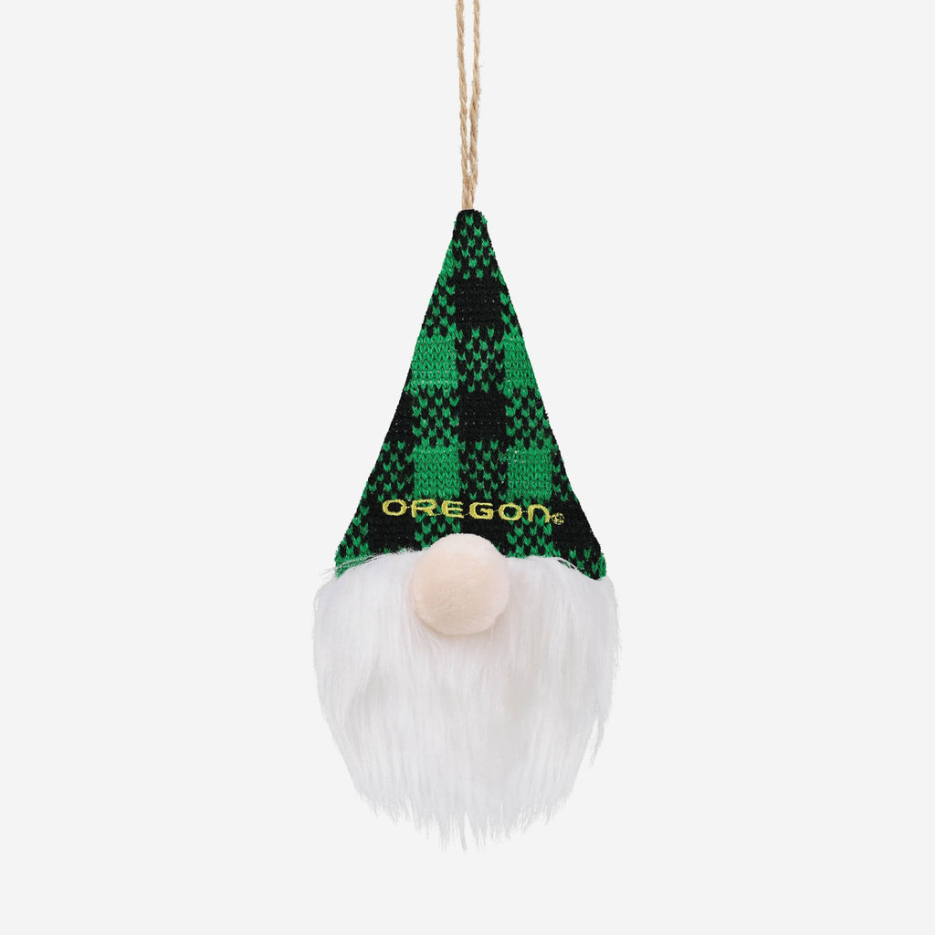 Oregon Ducks Plaid Hat Plush Gnome Ornament FOCO - FOCO.com