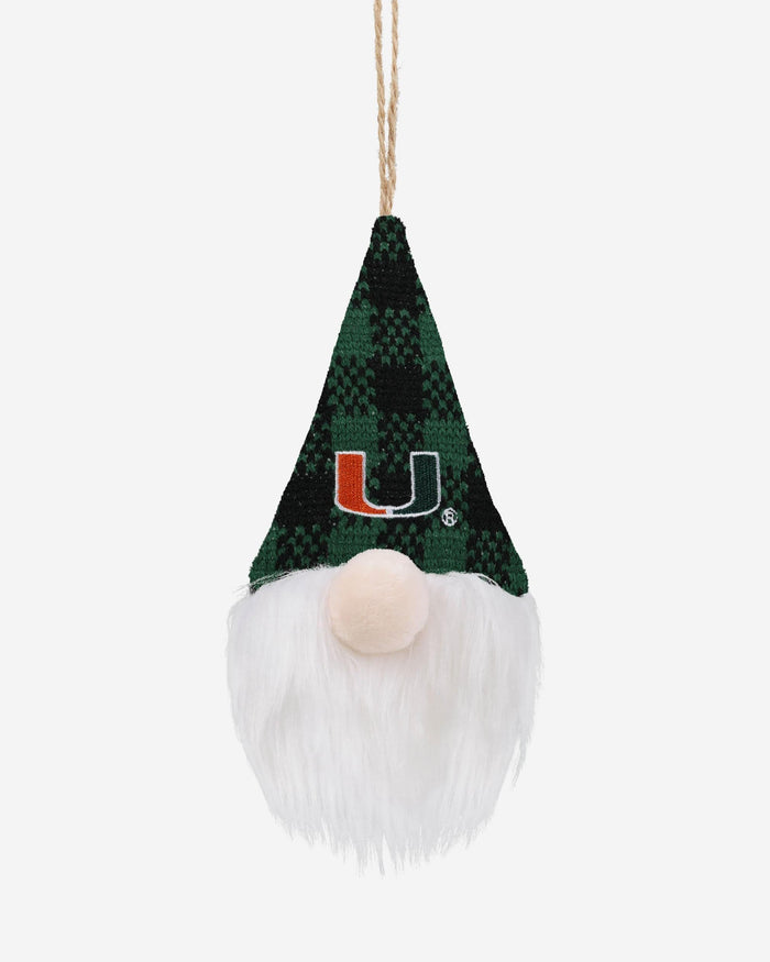Miami Hurricanes Plaid Hat Plush Gnome Ornament FOCO - FOCO.com
